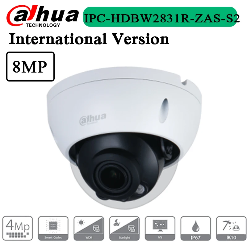 

Бесплатная доставка 8MP Lite IR вариофокальная купольная сетевая камера IPC-HDBW2831R-ZAS-S2
