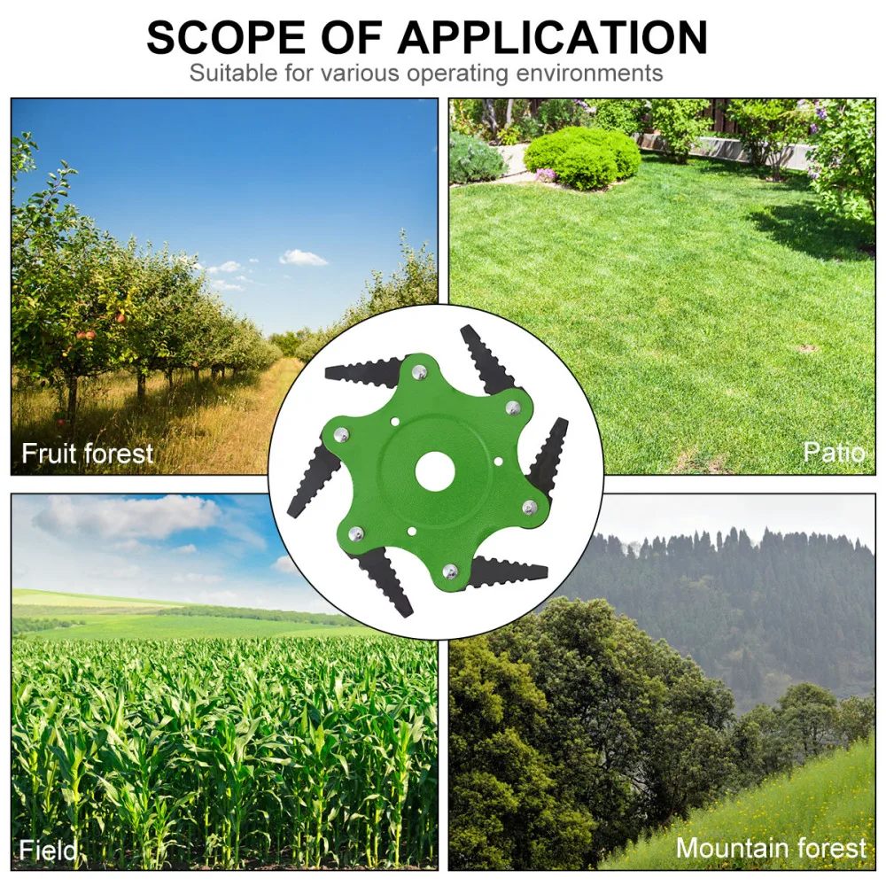 

1pc Toothed Style Lawn Mower Six Leaf Grass Trimmer Six Tooth Weeder Accessories Mower Tools (Yellow)