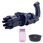 Популярный детский автоматический пистолет для пузырей Gatling, летняя машина для мыльных пузырей с водой 2 в 1, электрическая машина для пузырей для детей, Подарочные игрушки