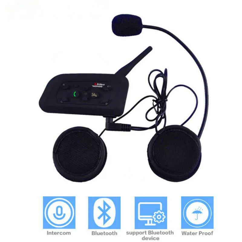 V6 мотоциклетный Bluetooth шлем домофон гарнитура 1200 м мотоцикл беспроводной BT домофон для 6 всадников Intercomunicador