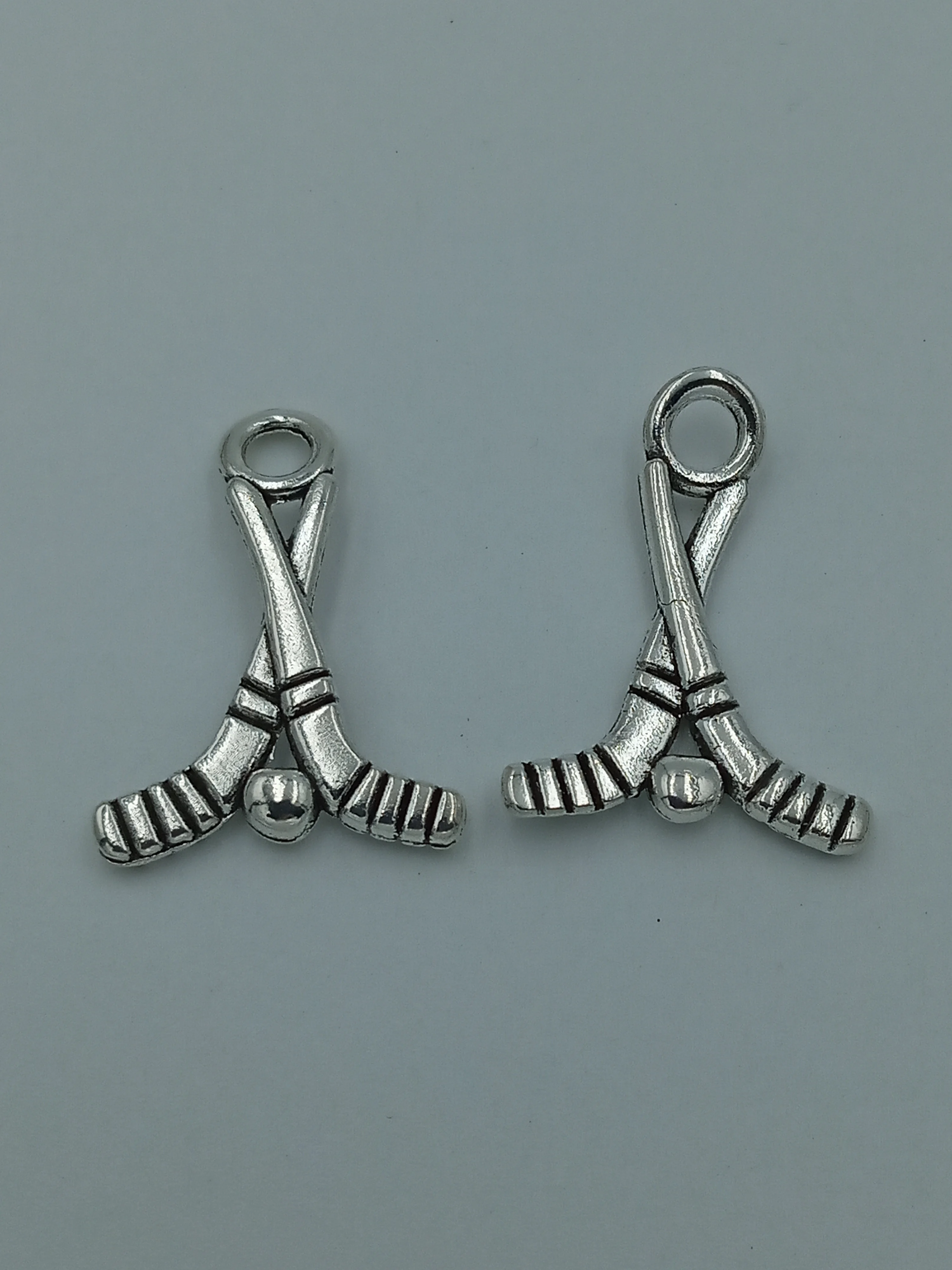50pcs Hockey stick charms pendant 16x23mm antique silver ornament accessories jewelry making craft base material | Украшения и