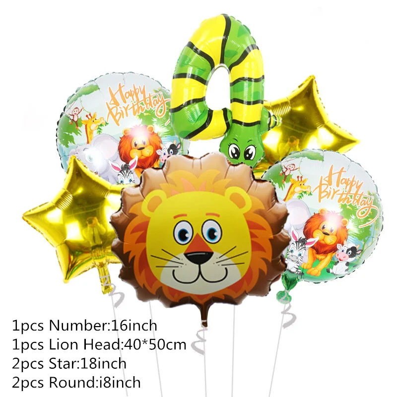 С изображением животных из джунглей коровы льва зебр слонов принтом обезьяна