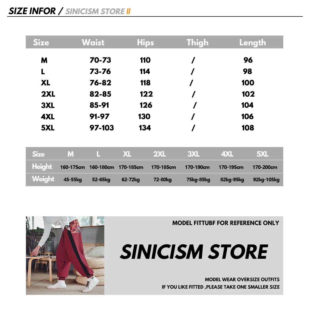 Мужские свободные брюки Sinicism Store в китайском стиле с принтом крестиков японские