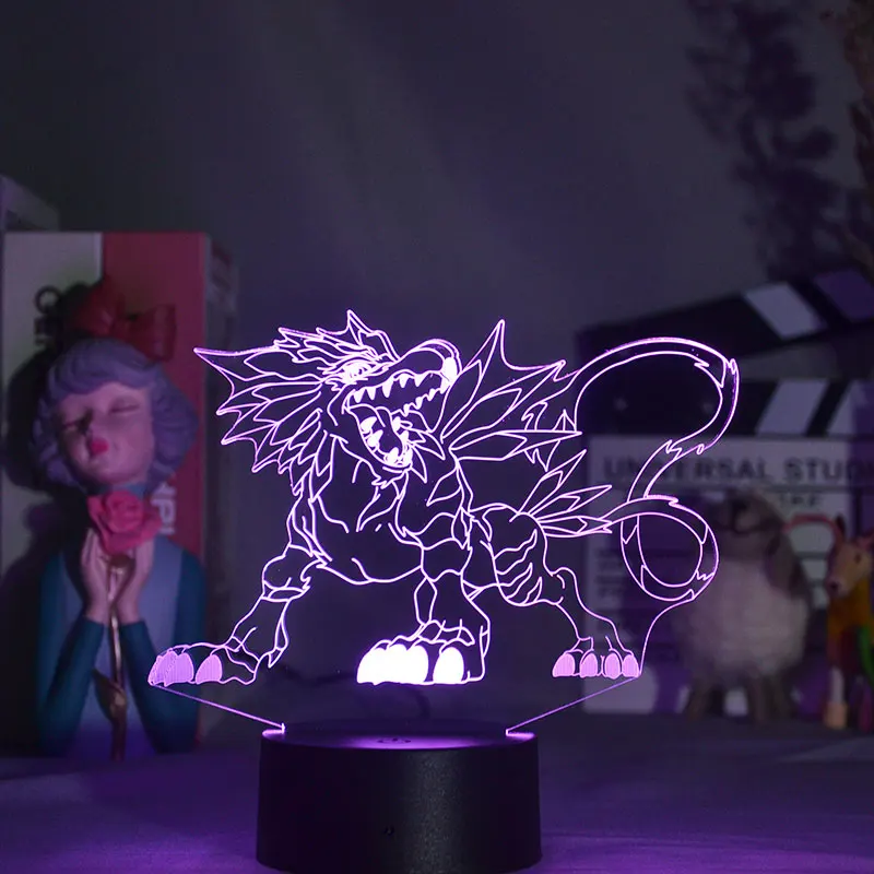 

Creative Gift Long Tail Stone Lion 3D Stereo Night Light APP 16 Color Variable Bluetooth Audio Remote Control Desk Lamp