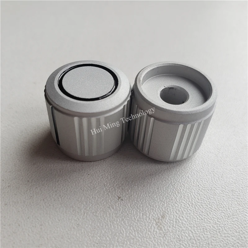 2pcs aluminum knob potentiometer 19*17 20*17*6mm Insert tooth blasting full Edge top circle CD pattern Audio | Обустройство дома