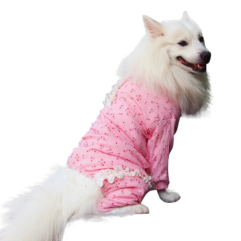 

Lovely lace and small floral dog pajamas for medium and large dogs Homewear for large dogs Clothes for large dogs Warm winter fo