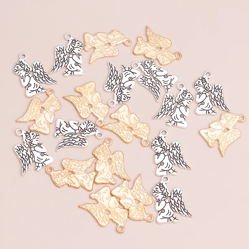 Крылья из металлического сплава Купидон ангел подвески для браслетов ожерелий