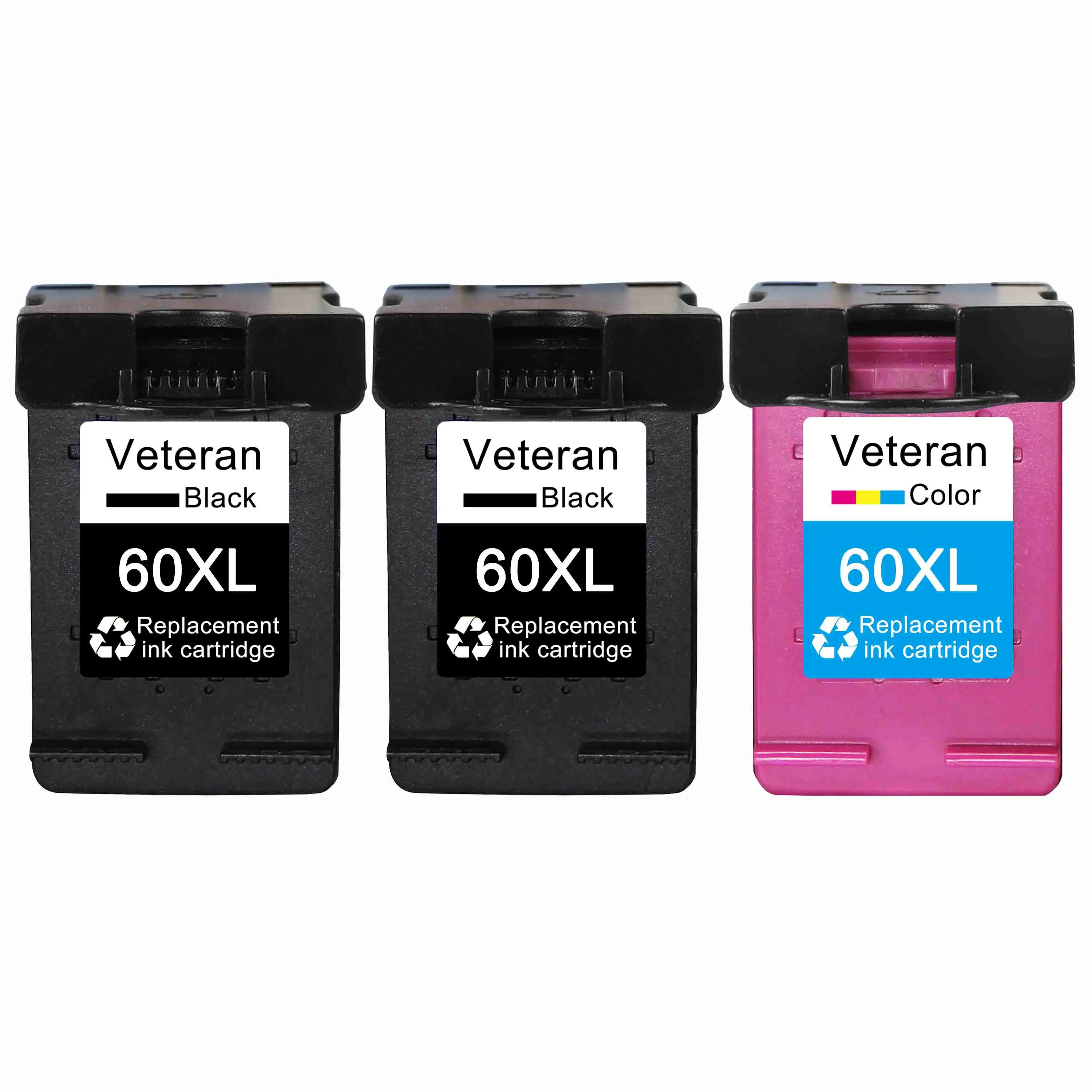 2x 60XL BK and Color Ветеран чернильный картридж 60XL совместимый для hp 60 xl hp 60 F2480 F2420 F4480 F4580 F4280 D2660 D2530 D2560 PhotoSmart C4680 принтер - Цвет: 2x 60XL BK and Color