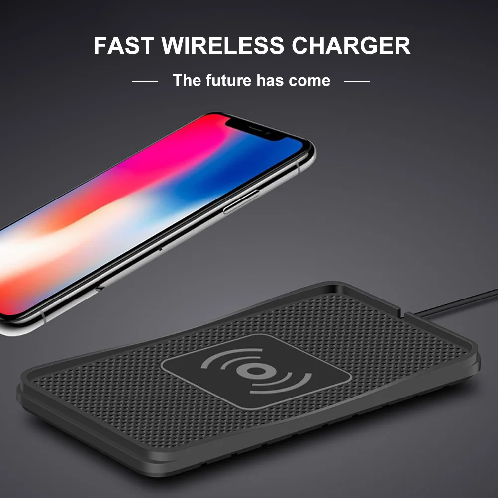 car fast wireless charger silicone pad cradle stand dock 10w for samsung s20 s10 iphone 12 11 pro xs max wireless charging stand free global shipping