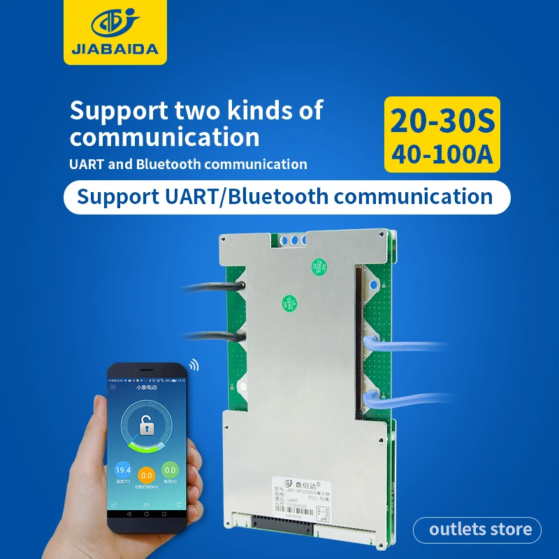 Умная плата защиты JBD 28S BMS Bluetooth для литий-ионной литиевой батареи 3 7 в 40A 60A 80A 100A с