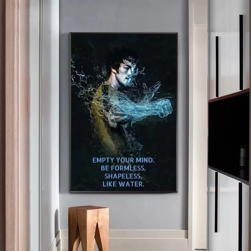 Живопись на холсте с мотивацией Брюса Ли современные кино плакаты и принты