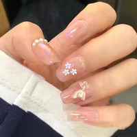 new nail ornament mini white five petal flower nail ornament material cute small flower resin diamond