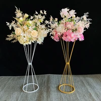 70cm50cm flower vases gold white flower stands metal road lead wedding centerpiece flowers rack for event party decoration