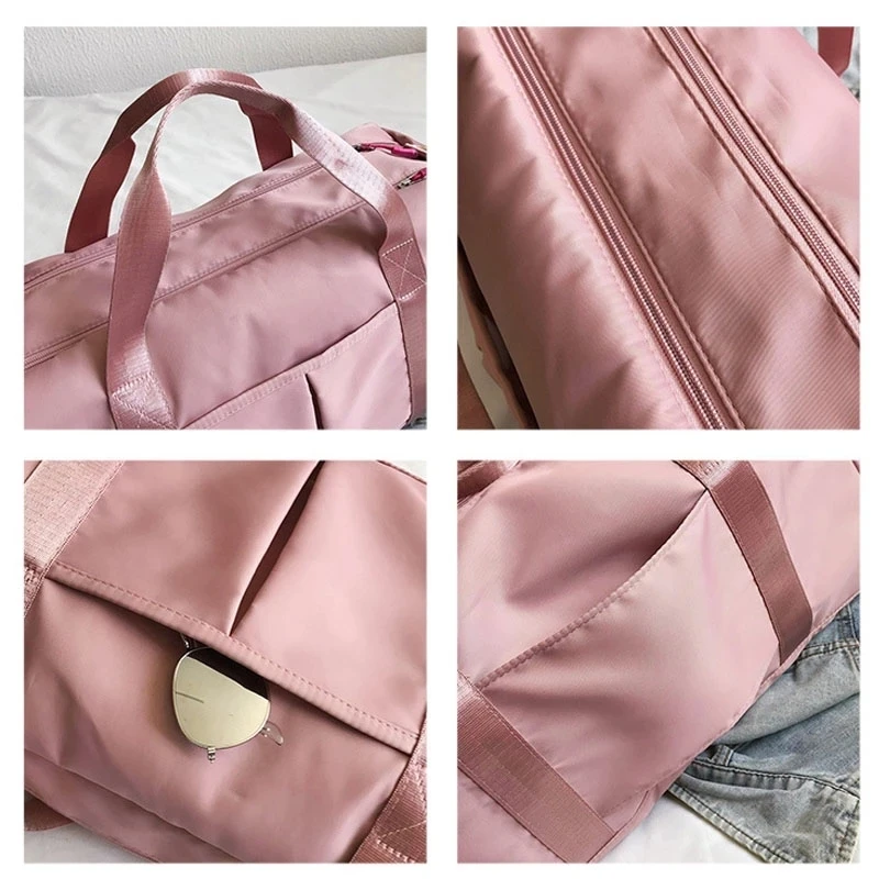 Сухая и влажная Черная спортивная сумка Женский обувной отсек тренировочная для