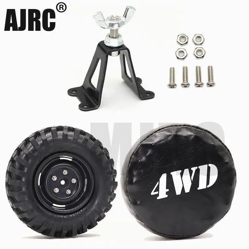 AJRC pneumatico di Ricambio telaio in metallo staffa di supporto della ruota di scorta per 1/10 assiale SCX10 RC4WD D90 D110 RC4WD TRX4 CC01 RC crawler TRX6