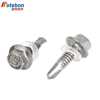 m5 5m6 3 hexagon flange drilling screws with thread self tapping drill tail screw vis inoxydable inox stainless steel din7504k