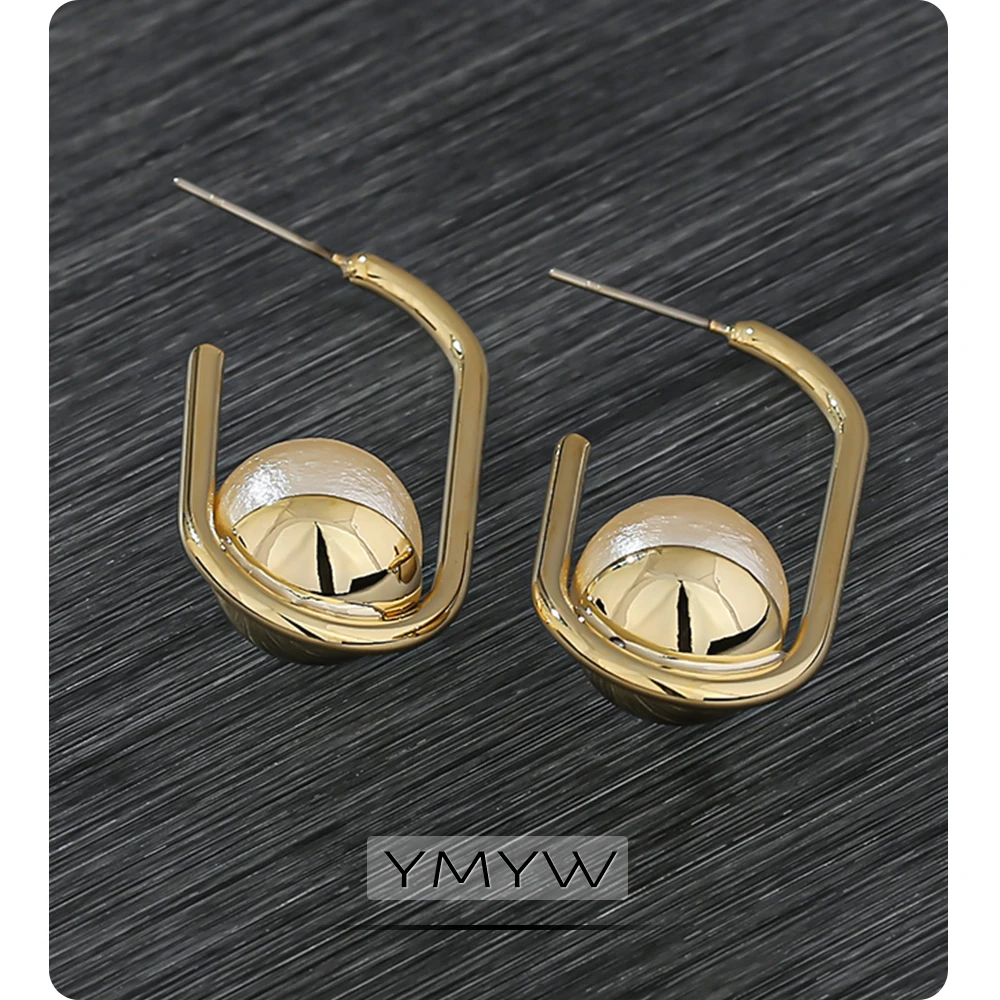 YMYW Fashion Korean Simulated Pearls Stud Earrings Charm Copper 16 k Plated Gold Metal for Women Pendientes Mujer 2019 | Украшения и