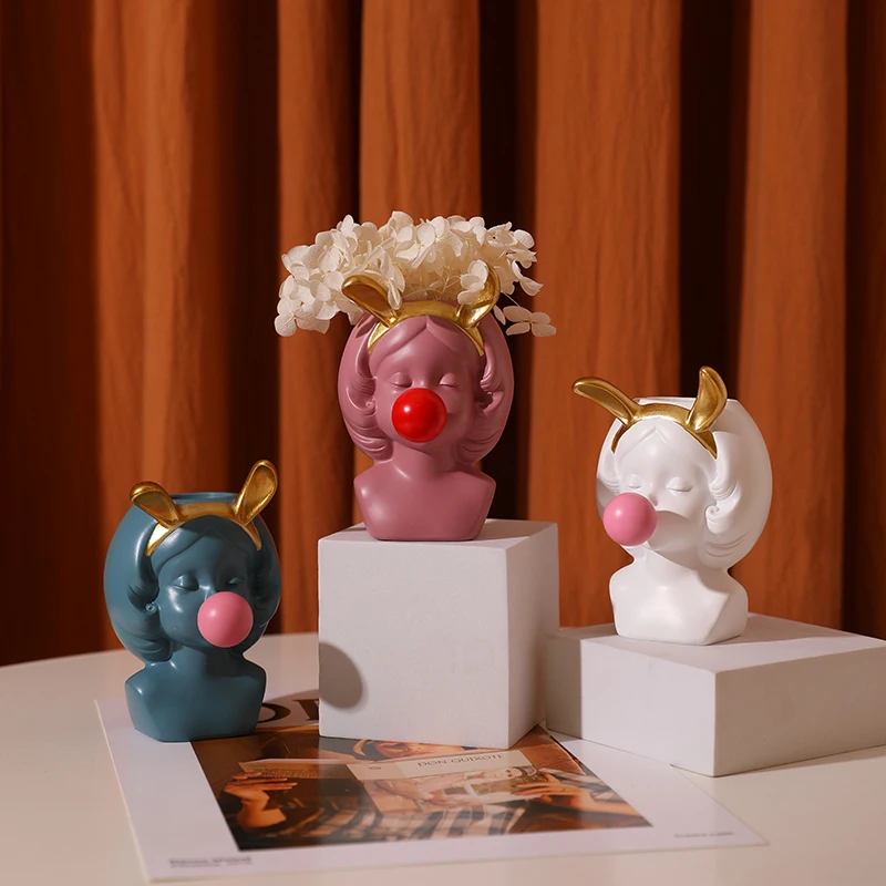 Скандинавская пузырьковая ваза с милыми котиками для девочек декоративные