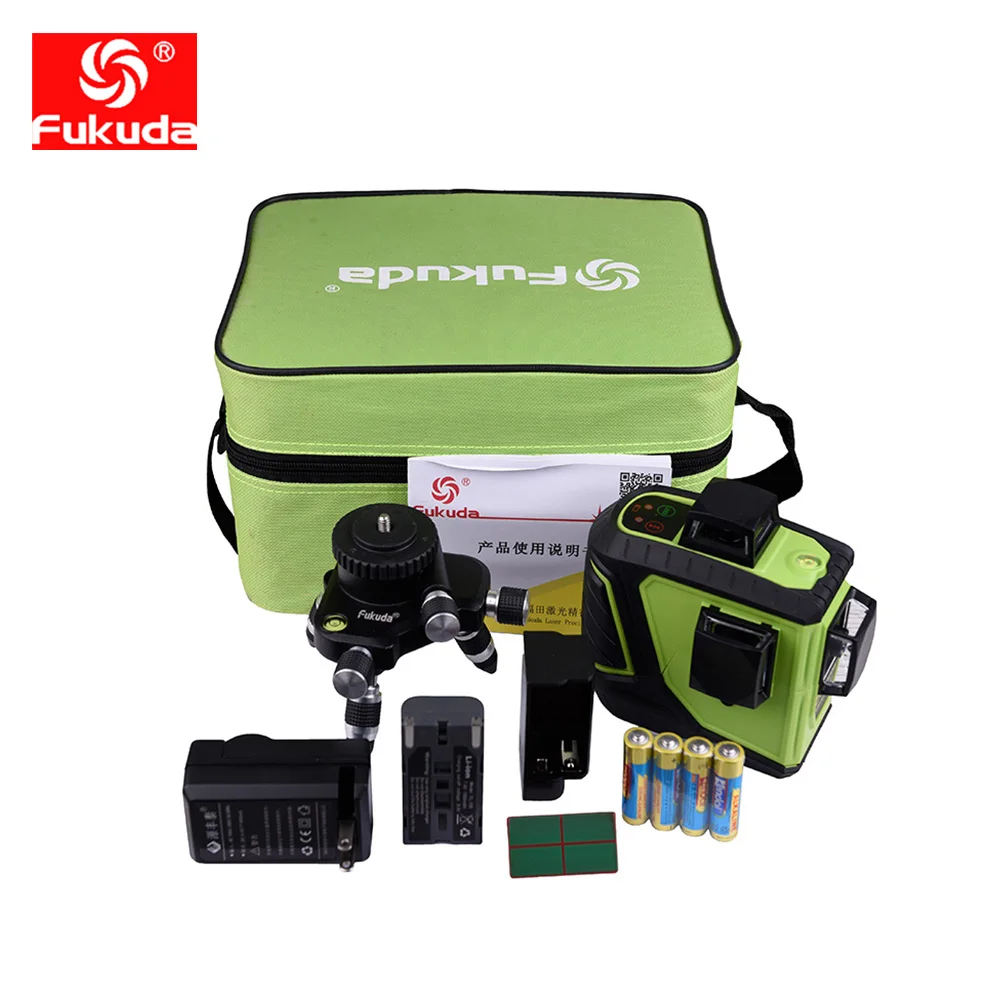 Лазерный 3d уровень Fukuda green самонивелирующийся лазерный 360 горизонтальный и