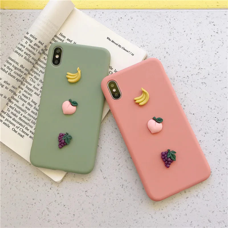 Lovebay 3D карамельный цвет банан персик мягкий чехол для телефона iPhone 11 Pro XS MAX XR X