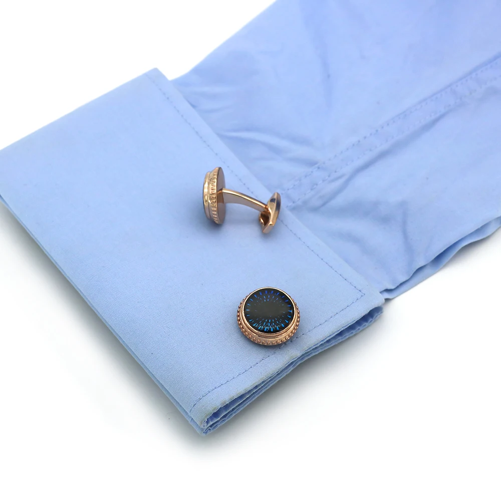 

New Arrival Wedding Cuff Links Rose Golden Plating Brass Material Men's Crystal Cufflinks Free Shipping