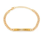 Браслет на запястье, из нержавеющей стали, с персонализированным дизайном вашего любимого имени, подарок для него и для нее, браслеты с гравировкой