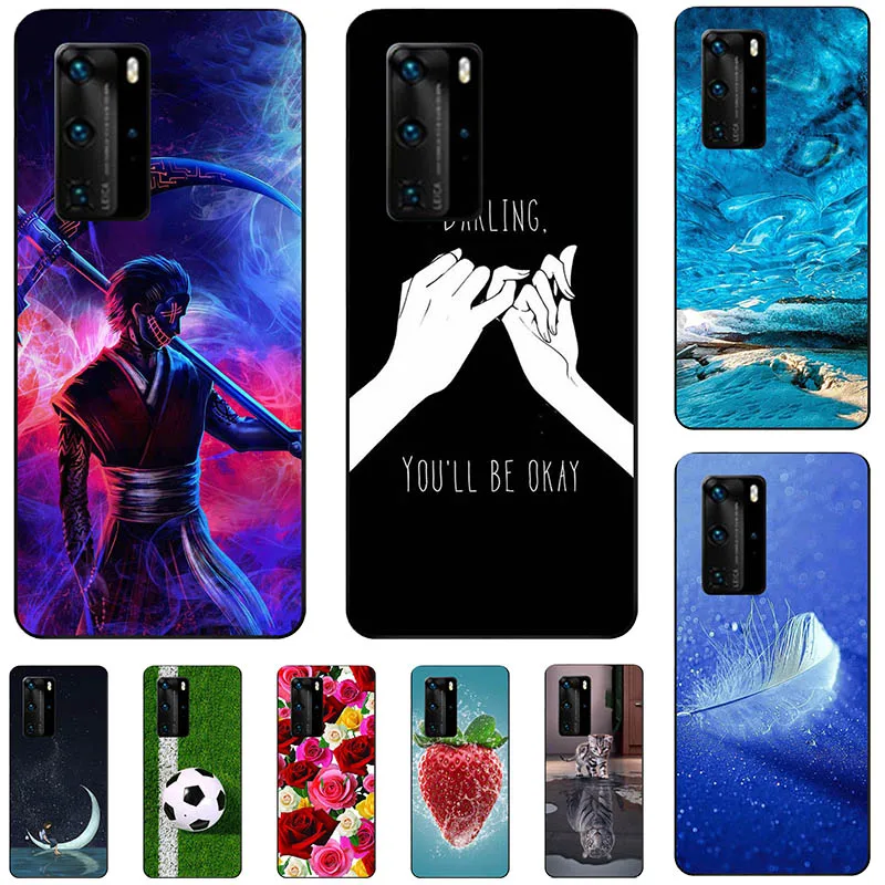 Чехол для Huawei Ascend P40 ANA-AN00 ANA-TN00 женский чехол с мультяшным рисунком мягкий чехол из ТПУ чехол с животными цветами