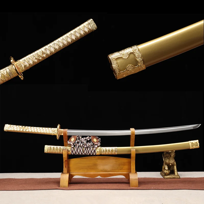 

Real katana 40 inches 1060 high carbon steel durable and sharp wooden lacquered scabbard Tai sword