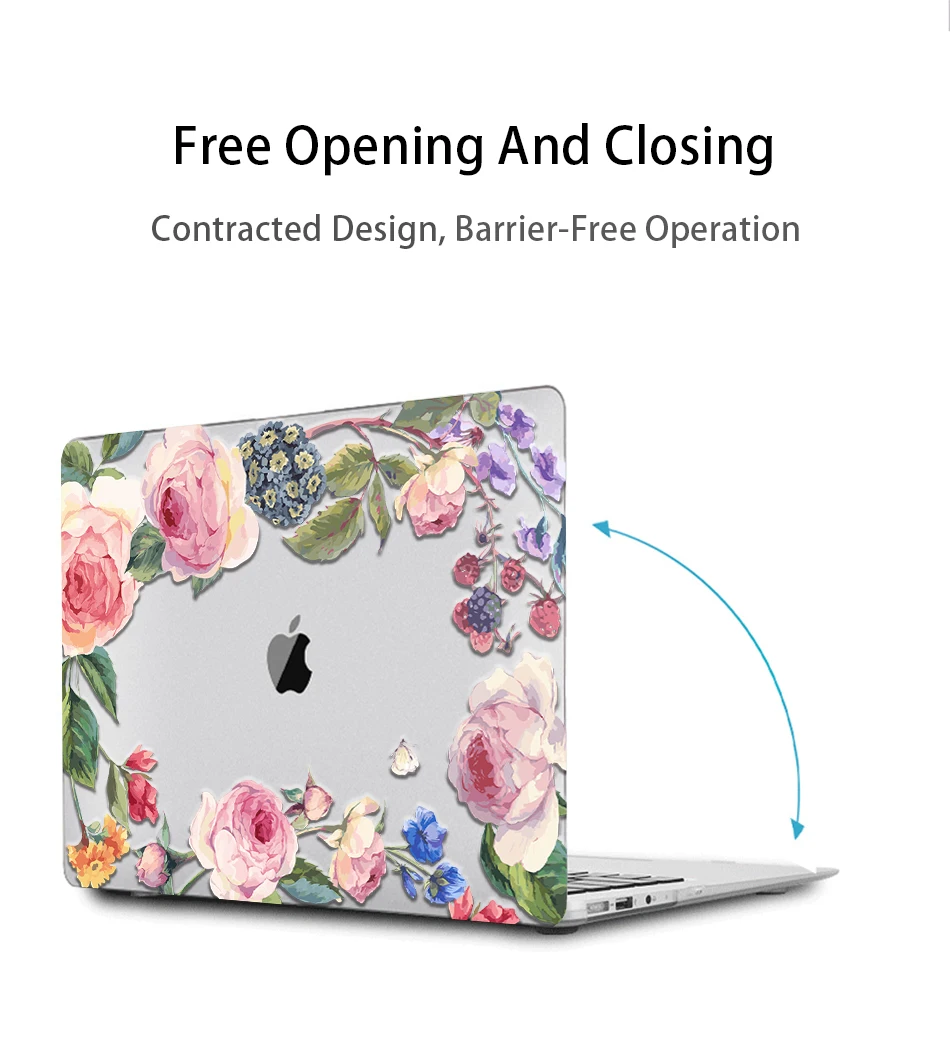 MTT чехол с цветами и кристаллами для Macbook Air Pro retina 11, 12, 13, 15, твердый цветочный чехол для mac book Pro 13,3 дюймов, сумка для ноутбука