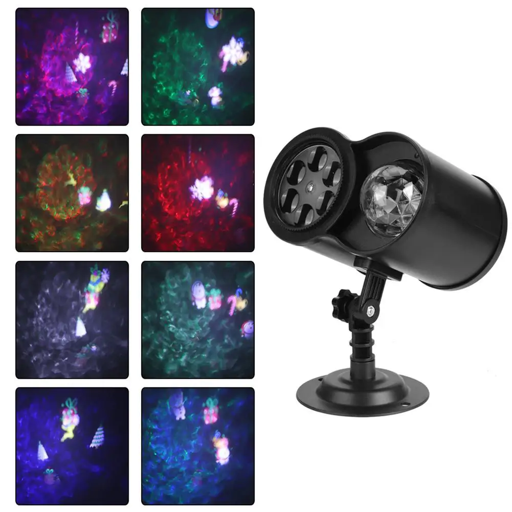 

Рождественский проекционный светильник, 4 цвета, водонепроницаемый уличный светильник для газона, Хэллоуин, Рождество, Новый Год, сценическ...