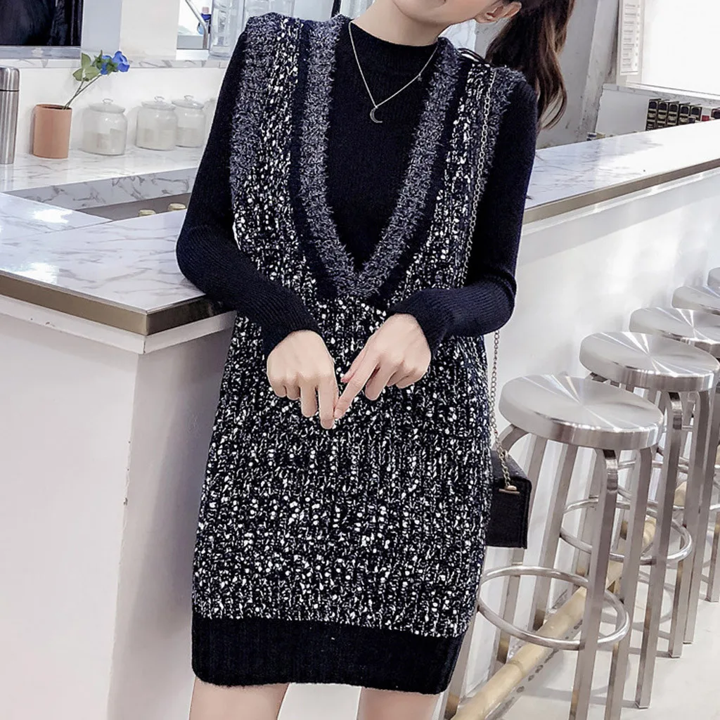 Новый трикотажный джемпер с полувысоким воротником + Яркий шелковый жилет v