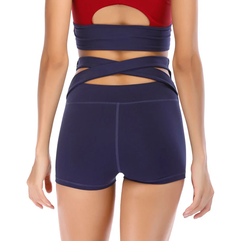 

Women's Leggings Sports Fitness High Elastic Cross Beautiful Buttocks Quick-Drying Breathable Yoga Casual Shorts Sportswear 2021
