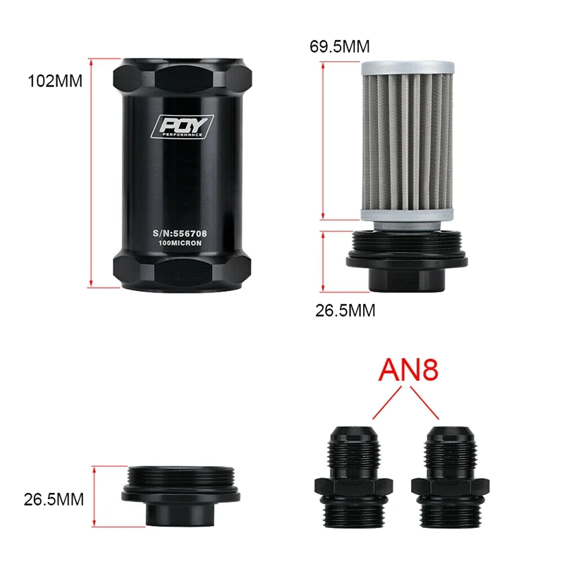 Inline Fuel Filter E85 Ethanol Inlet 8 an Outlet Bracket 100 Micrometre Elements | Автомобили и мотоциклы