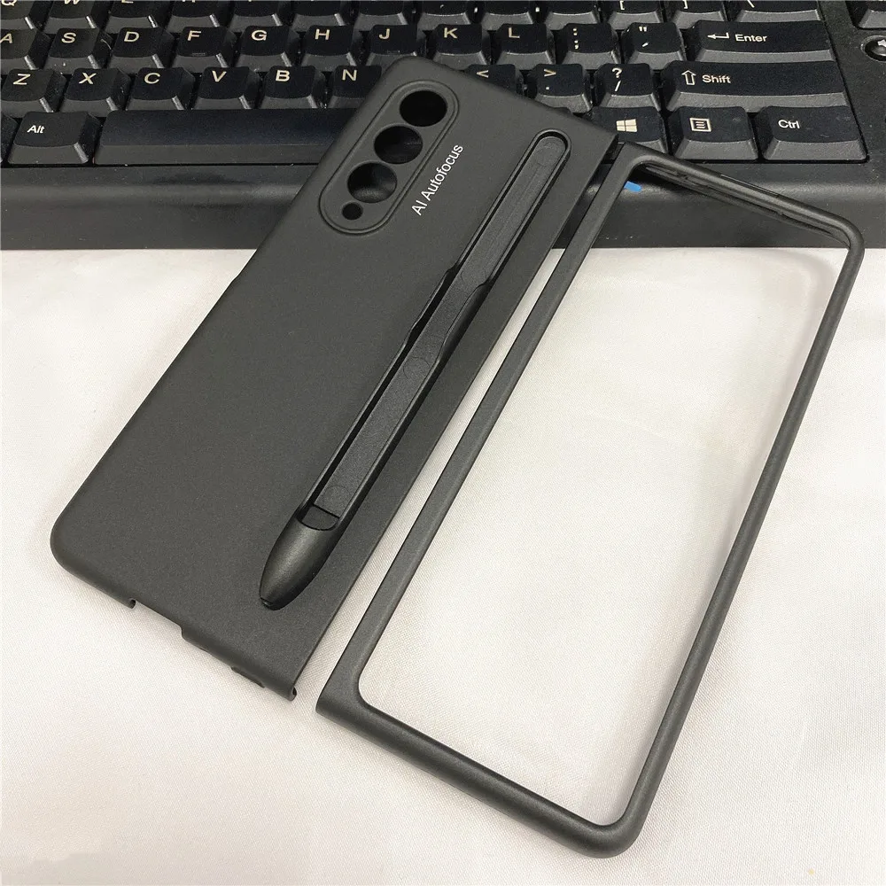 For Samsung Galaxy Fold 4 Z Fold 3 Case S Pen Fold Edition Pen Holder Ultra Slim Plastic Cover for Galaxy Z Fold3 No S Pen
