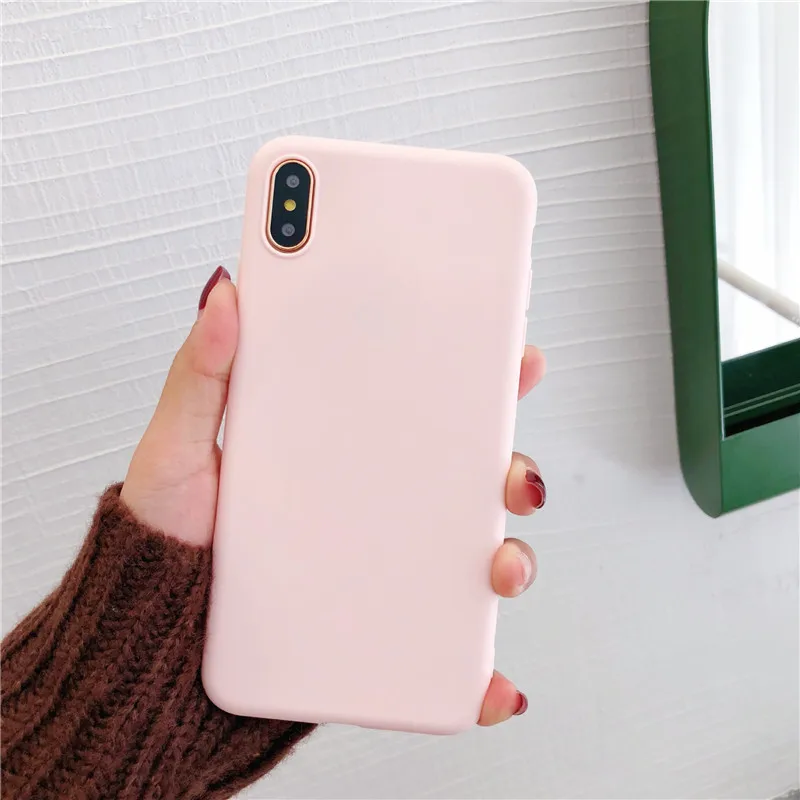 DK-fe Силиконовый матовый чехол ярких цветов для iPhone XS Max XR X 10 8 7 6 6S Plus, модный простой мягкий чехол из ТПУ для iPhone 11 Pro Max Funda - Цвет: DK-fe