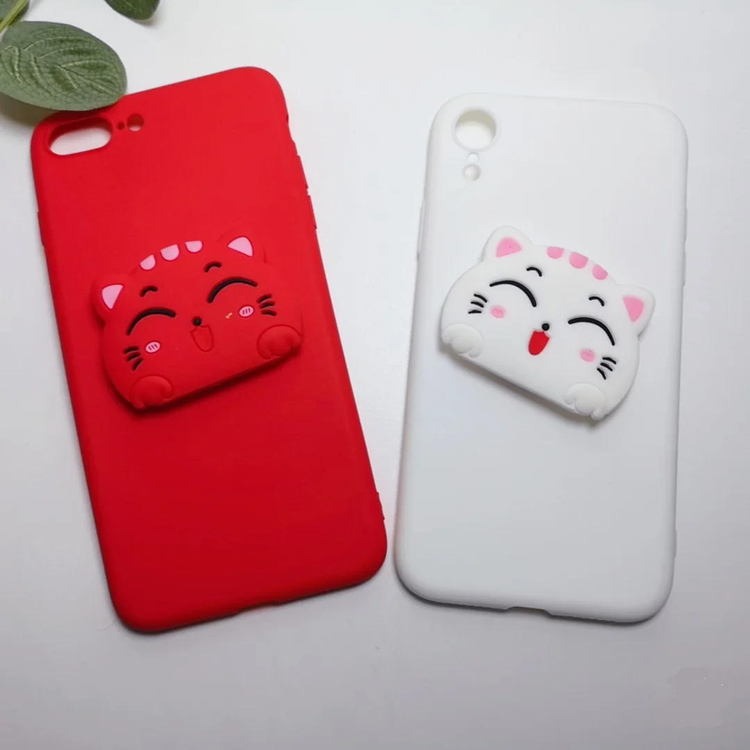 3D cartoon phone holder case for xiaomi redmi note 8 note8 pro 8t 8a 7a soft tpu silicone cute stand animal back cover |