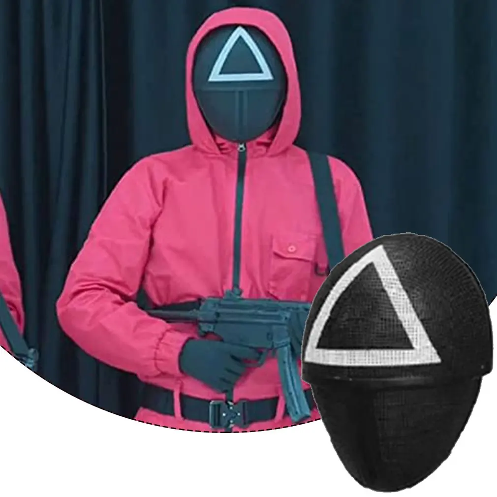 Traje de juego de calamar, mono con capucha y m&aacute;scara, moda de calamar, disfraz de Halloween, traje de Cosplay de Corea del Sur, 2021-3