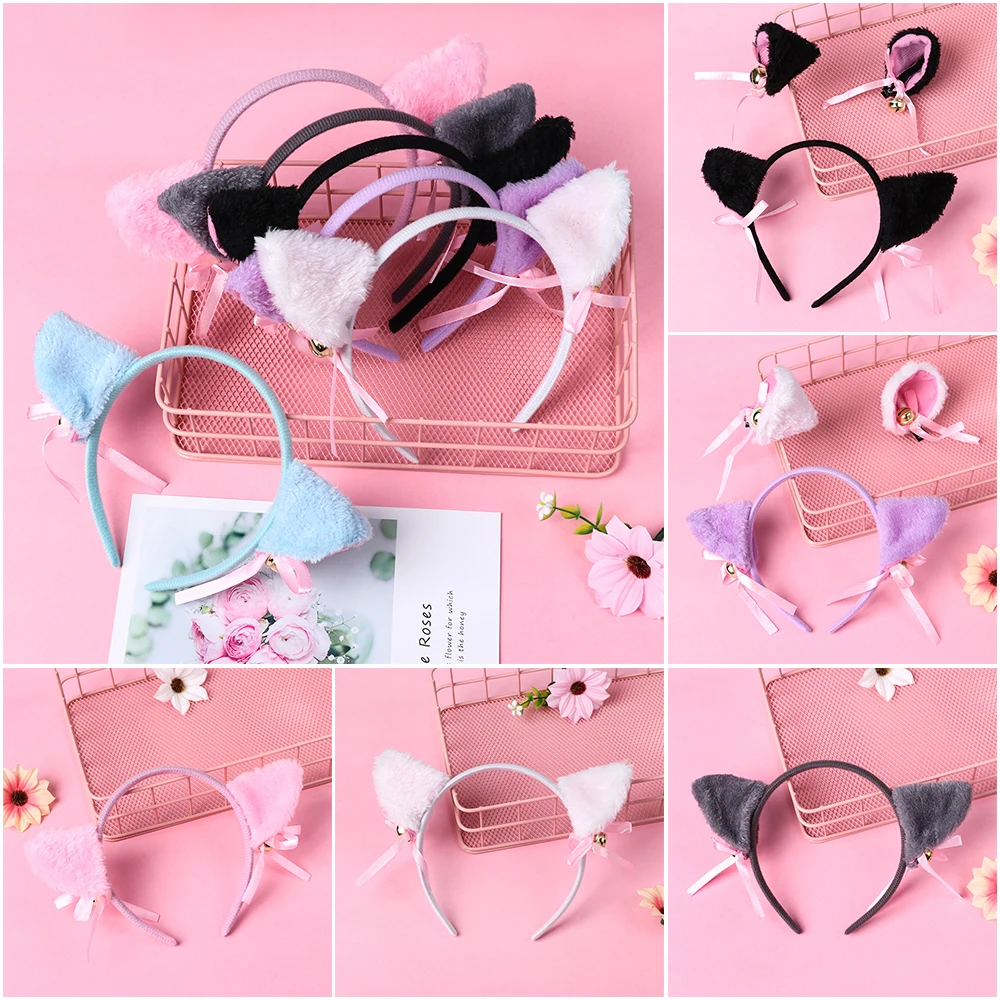 Милые плюшевые головные повязки для волос с кошачьим мехом косплея в стиле аниме
