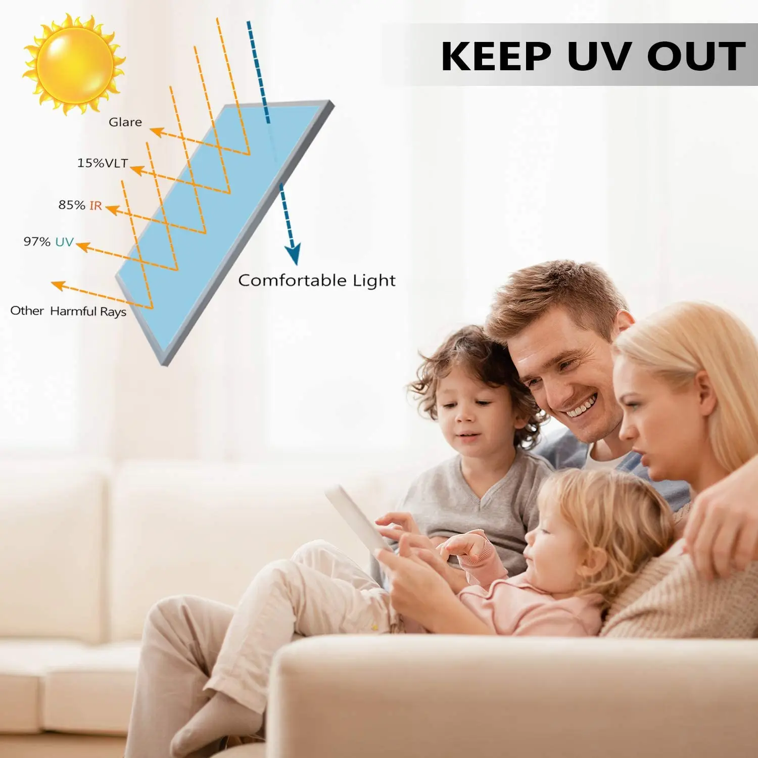 

One Way Daytime Privacy Window Tint Self Adhesive Solar Film Anti UV Heat Rejection Green-Silver Mirror Window Film for Home