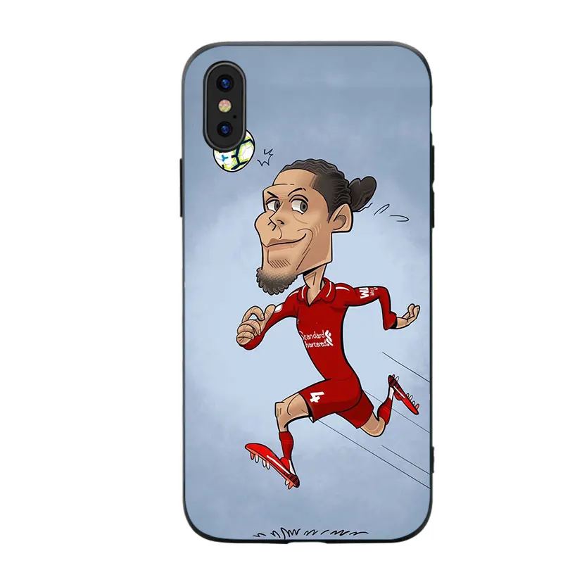 Модный мягкий силиконовый чехол для телефона Football Van Dijk Salah Mane Iphone 5/6/6S/7/8 Plus/X/XS/XR/11