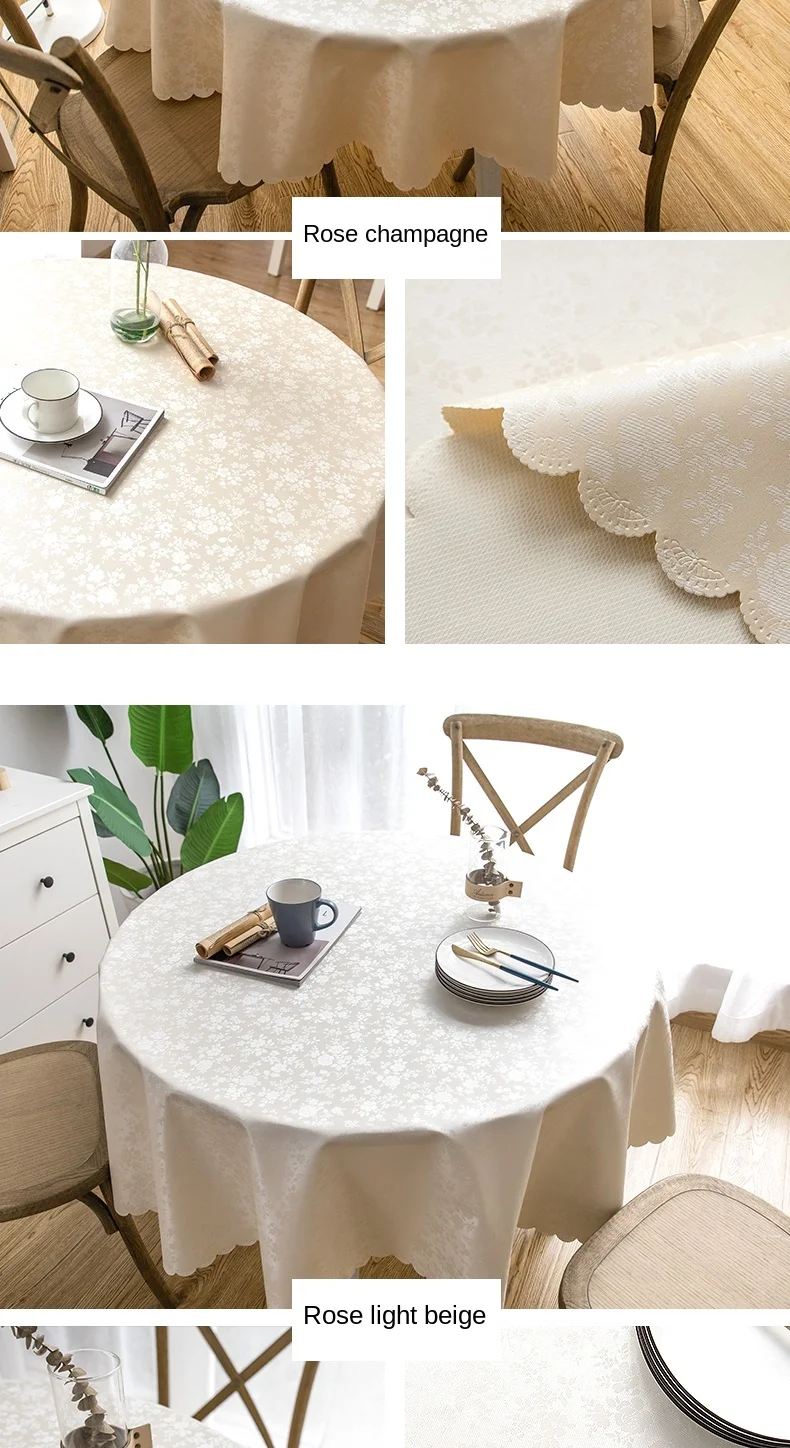 

zq Waterproof and Oilproof and Heatproof No-Clean Tablecloth Hotel for Restaurant and Home Use round Large round Table