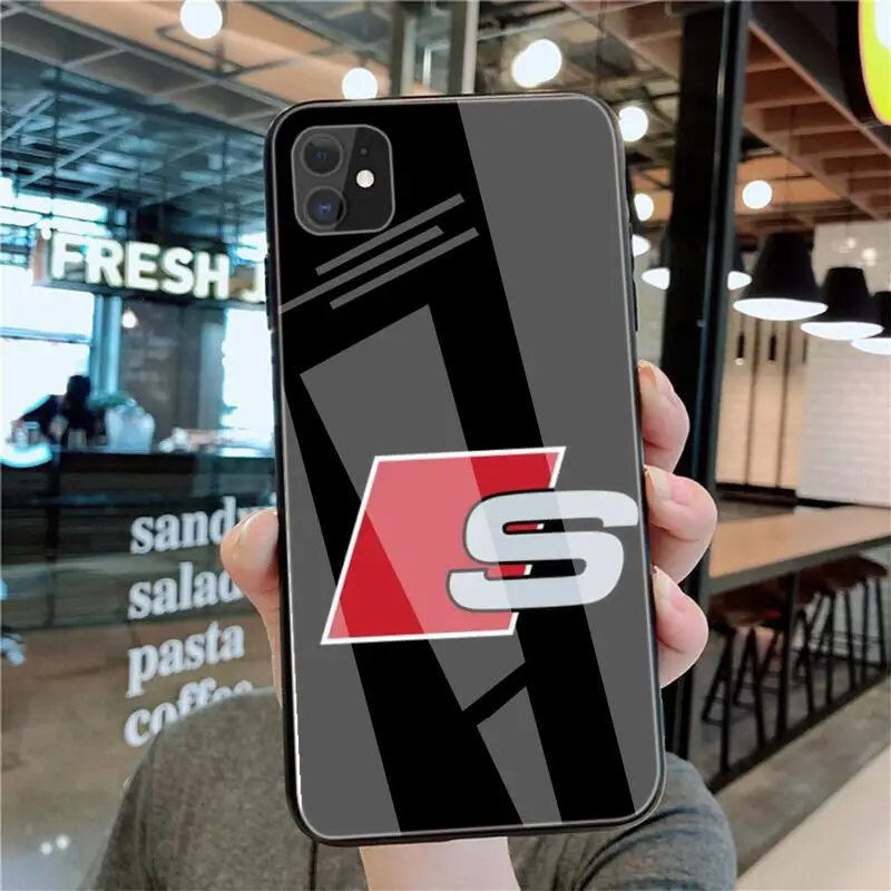 

Supercar RS-compatible Phone Case Tempered Glass For Iphone6plus 6S 7 7plus 8 X XS XSmax XR 11 12 Pro Max 12mini