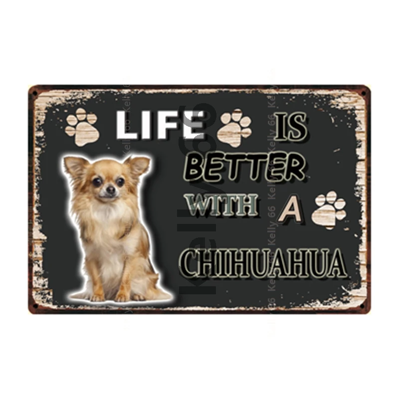 

[ Kelly66 ] Warning Dog Rules With Cavalier King Charles Spaniel Metal Sign Home Decor Bar Wall Art Painting 20*30 CM Size DG-18