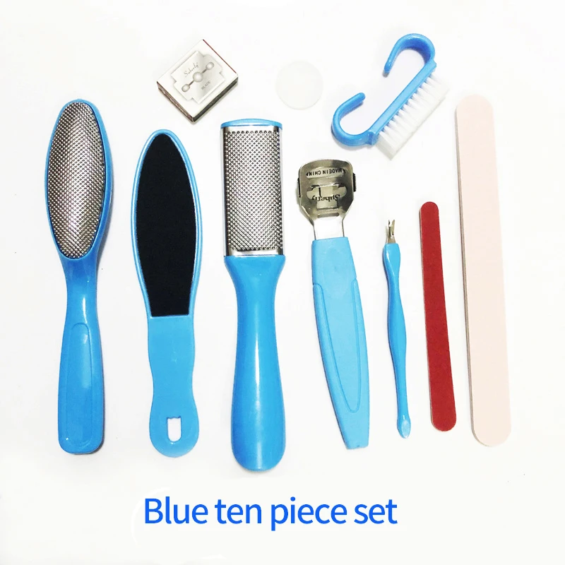 

Spot foot grinder ten-piece suit yellow black blue foot board frustration foot care manufacturer foot file pedicure knife