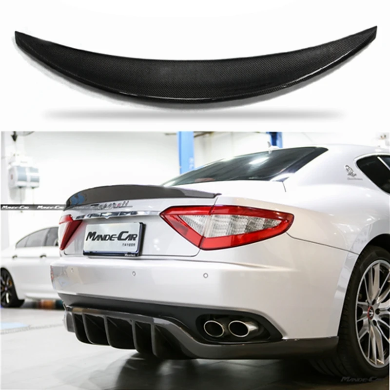 De fibra de carbono/FRP sin pintar posterior tronco alerón ala labio trasero de coche alas para Maserati GranTurismo coupé 2D 2008 - 2010