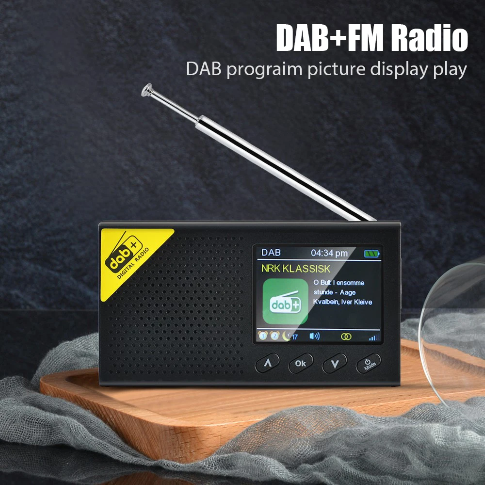 

Portable Bluetooth Digital Radio 5.0 DAB/DAB+ FM Receiver Rechargeable Lightweight Home Bedroom Office Radio For Outdoor Indoor