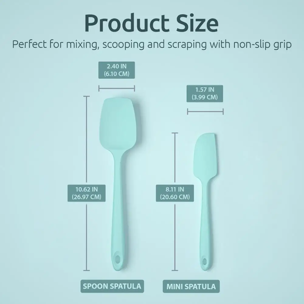 

U-Taste 2pcs Cooking Spatula Silicone Kitchen Spatula for Frying Pan Mini Spatula Silicone Cooking Spoon Baking Accessories Tool