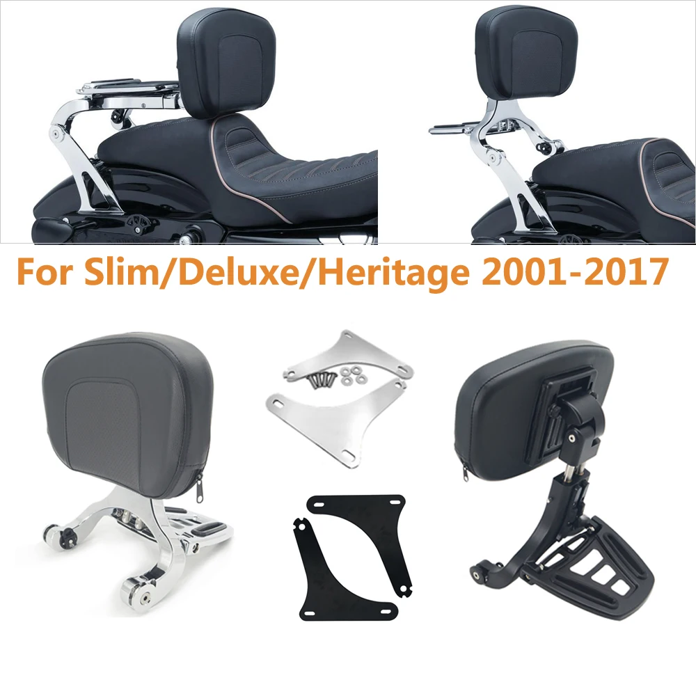 Motorcycle Multi-Purpose Driver Passenger Backrest For Harley models Softail Slim Deluxe Heritage 2001-2017