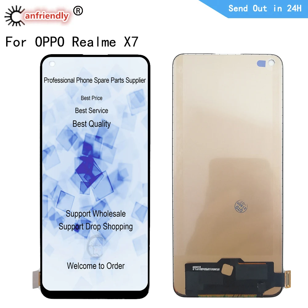 

6,4 "AMOLED ЖК-дисплей для OPPO Realme X7 2020 ЖК-дисплей, сенсорная панель, датчик дигитайзера с рамкой в сборе