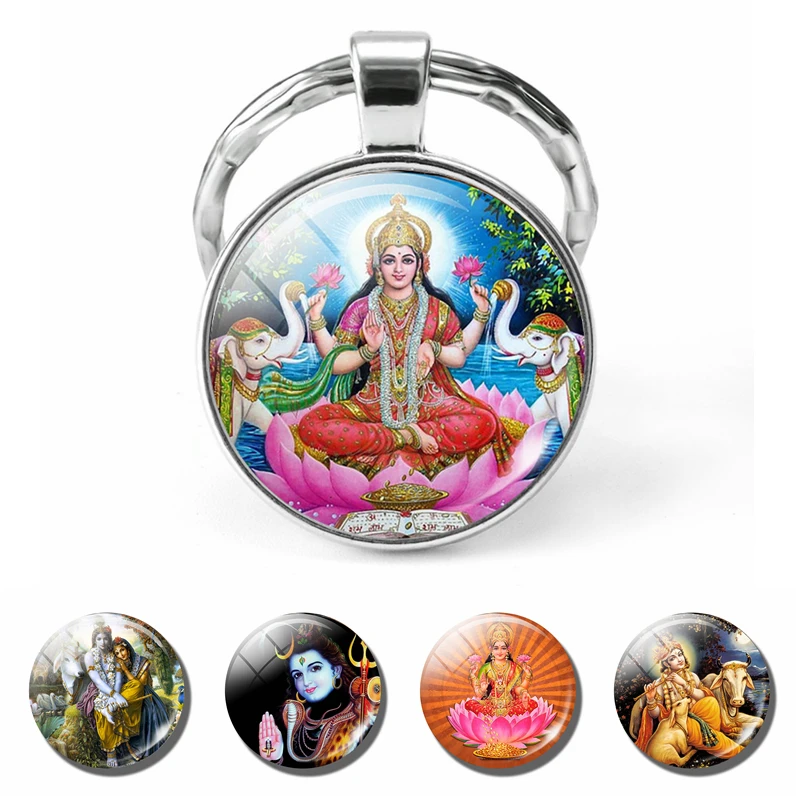 Lakshmi брелок Будда кольцо для ключей Bodhisattva God Art религиозная бижутерия Ganesh